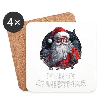 Père Noël - Marry Christmas - Dessous de verre (lot de 4) - blanc - Devant