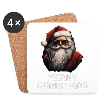 Père Noël - Marry Christmas - Dessous de verre (lot de 4) - blanc - Devant