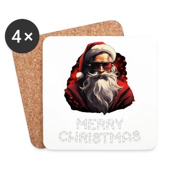 Père Noël - Marry Christmas - Dessous de verre (lot de 4) - blanc - Devant