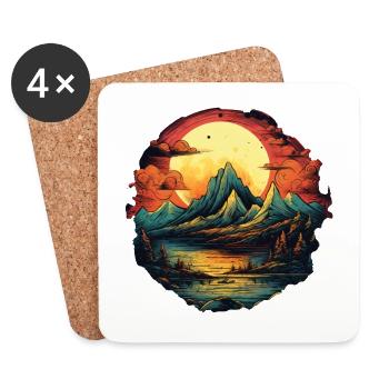 Paysage - Dessous de verre (lot de 4) - blanc - Devant