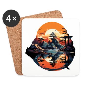 Paysage - Dessous de verre (lot de 4) - blanc - Devant