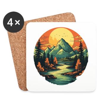 Landscape - Coasters (set of 4) - white - Front