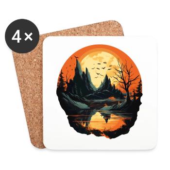 Landscape - Coasters (set of 4) - white - Front