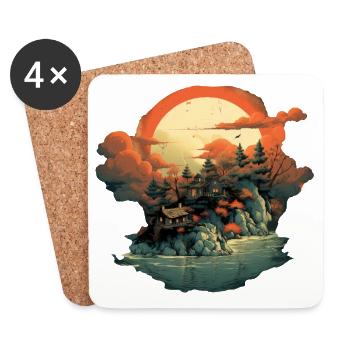 Landscape - Coasters (set of 4) - white - Front