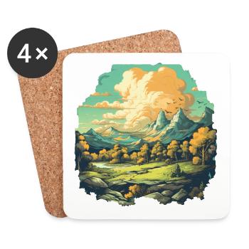 Landscape - Coasters (set of 4) - white - Front