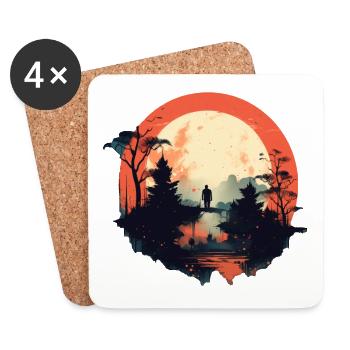 Landscape - Coasters (set of 4) - white - Front