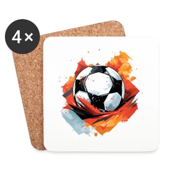 Fußball Ball - Untersetzer (4er-Set) - Weiß - Vorne