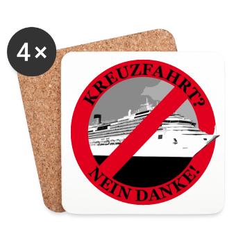 Kreuzfahrt ? Nein Danke ! - Untersetzer (4er-Set) - Weiß - Vorne