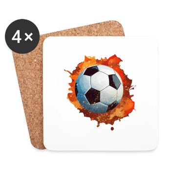 Fußball Ball - Untersetzer (4er-Set) - Weiß - Vorne