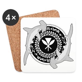Kanaka Maoli Hammerhai - Untersetzer (4er-Set) - Weiß - Vorne