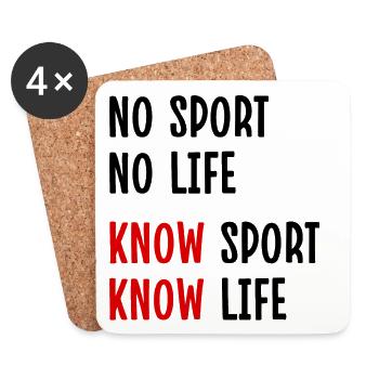 No sport no life know sport know life - Dessous de verre (lot de 4) - blanc - Devant