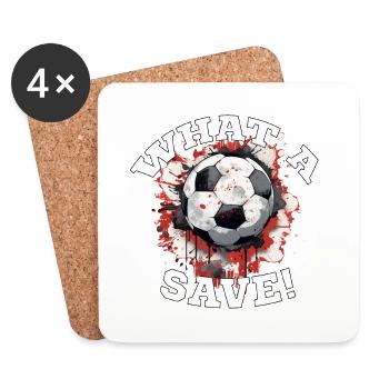 Balle de football - Quelle sauvegarde! - Dessous de verre (lot de 4) - blanc - Devant