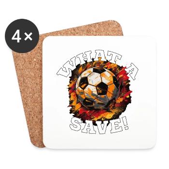 Balle de football - Quelle sauvegarde! - Dessous de verre (lot de 4) - blanc - Devant