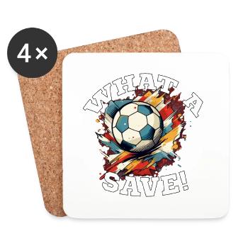 Fußball ball - What a Save! - Untersetzer (4er-Set) - Weiß - Vorne