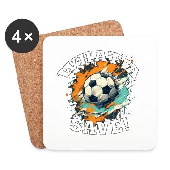 Fußball ball - What a Save! - Untersetzer (4er-Set) - Weiß - Vorne