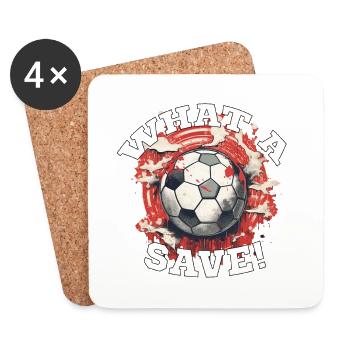 Balle de football - Quelle sauvegarde! - Dessous de verre (lot de 4) - blanc - Devant
