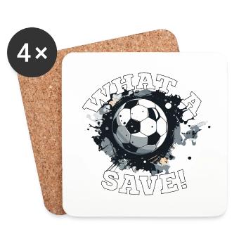 Fußball ball - What a Save! - Untersetzer (4er-Set) - Weiß - Vorne