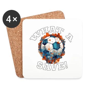 Balle de football - Quelle sauvegarde! - Dessous de verre (lot de 4) - blanc - Devant