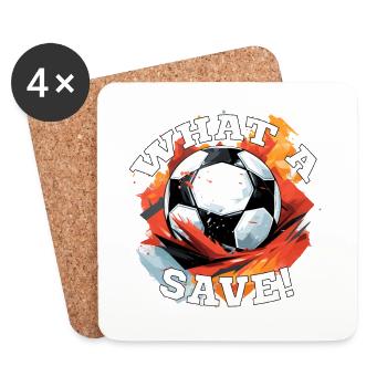 Balle de football - Quelle sauvegarde! - Dessous de verre (lot de 4) - blanc - Devant