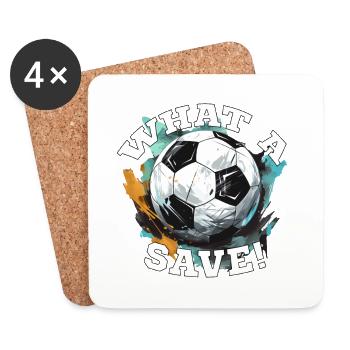 Balle de football - Quelle sauvegarde! - Dessous de verre (lot de 4) - blanc - Devant