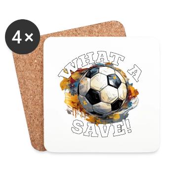 Balle de football - Quelle sauvegarde! - Dessous de verre (lot de 4) - blanc - Devant