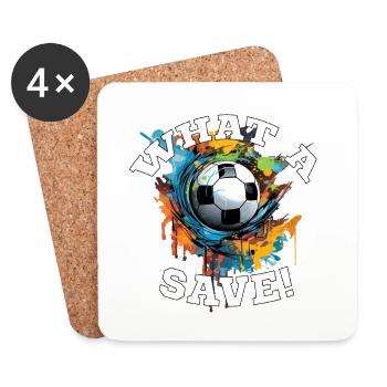 Balle de football - Quelle sauvegarde! - Dessous de verre (lot de 4) - blanc - Devant