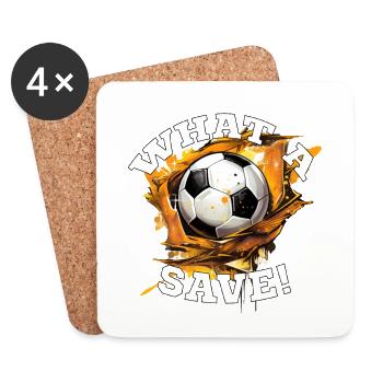 Balle de football - Quelle sauvegarde! - Dessous de verre (lot de 4) - blanc - Devant