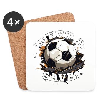Balle de football - Quelle sauvegarde! - Dessous de verre (lot de 4) - blanc - Devant