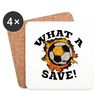 Balle de football - Quelle sauvegarde! - Dessous de verre (lot de 4) - blanc - Devant