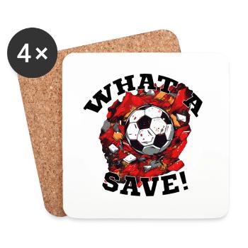 Balle de football - Quelle sauvegarde! - Dessous de verre (lot de 4) - blanc - Devant