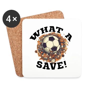 Fußball ball - What a Save! - Untersetzer (4er-Set) - Weiß - Vorne