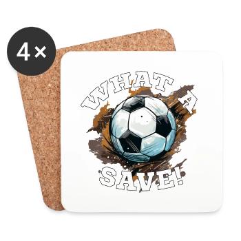 Balle de football - Quelle sauvegarde! - Dessous de verre (lot de 4) - blanc - Devant