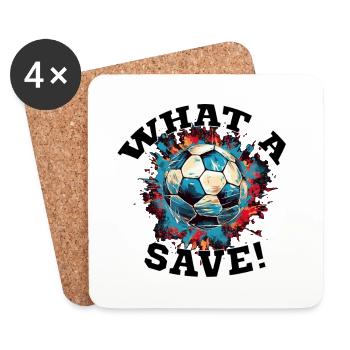 Balle de football - Quelle sauvegarde! - Dessous de verre (lot de 4) - blanc - Devant