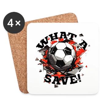 Ballon de football - Quelle économie ! - Dessous de verre (lot de 4) - blanc - Devant