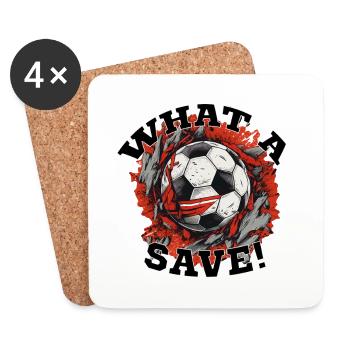 Balle de football - Quelle sauvegarde! - Dessous de verre (lot de 4) - blanc - Devant