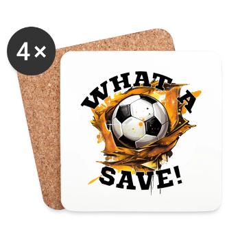 Balle de football - Quelle sauvegarde! - Dessous de verre (lot de 4) - blanc - Devant