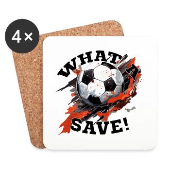 Fußball ball - What a Save! - Untersetzer (4er-Set) - Weiß - Vorne