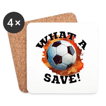 Fußball ball - What a Save! - Untersetzer (4er-Set) - Weiß - Vorne