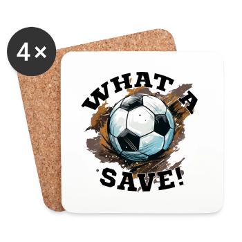 Balle de football - Quelle sauvegarde! - Dessous de verre (lot de 4) - blanc - Devant