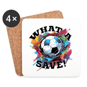 Balle de football - Quelle sauvegarde! - Dessous de verre (lot de 4) - blanc - Devant