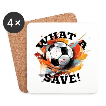 Balle de football - Quelle sauvegarde! - Dessous de verre (lot de 4) - blanc - Devant