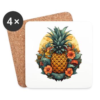 Pineapple - Coasters (set of 4) - white - Front