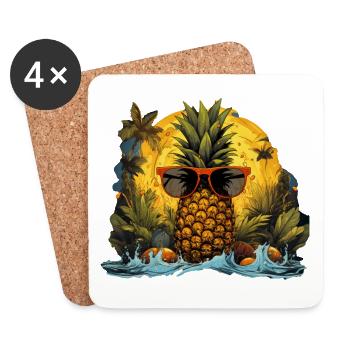 Pineapple - Coasters (set of 4) - white - Front