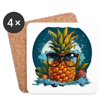Pineapple - Coasters (set of 4) - white - Front
