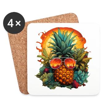Pineapple - Coasters (set of 4) - white - Front