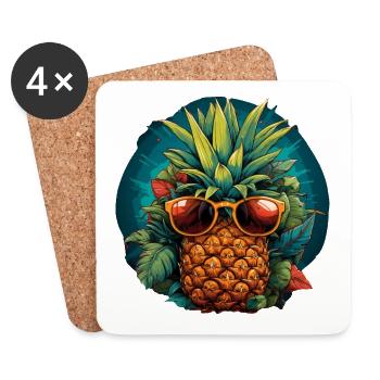 Pineapple - Coasters (set of 4) - white - Front
