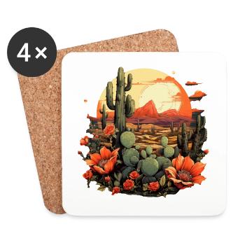 Cactus - Coasters (set of 4) - white - Front