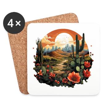 Cactus - Coasters (set of 4) - white - Front
