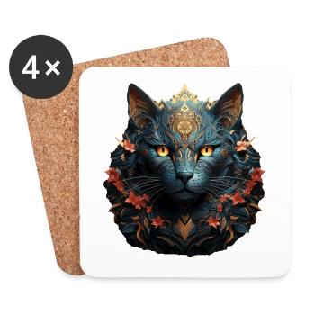 Cat - Coasters (set of 4) - white - Front