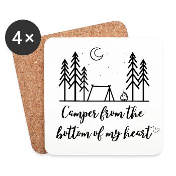 Camper from the bottom of my heart Camper von Herz - Untersetzer (4er-Set) - Weiß - Vorne